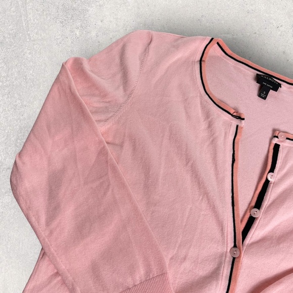 Talbots Pima Cotton Pink Button Up with Pockets Cardigan Sweater Small - Picture 2 of 7